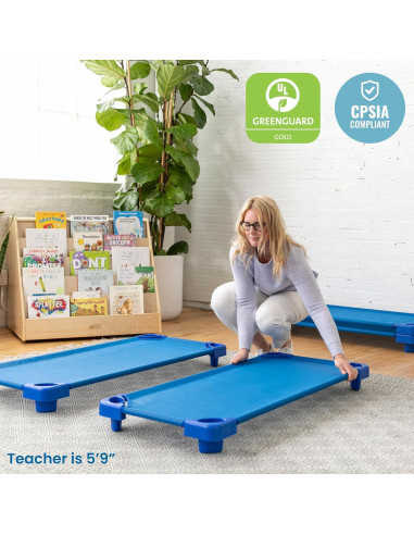 Cuna Apilable ECR4Kids Azul Estándar Paquete de 5