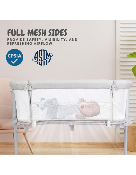 Cuna 3 en 1 Bicystar Co-Sleeper Ajustable con Colchón 9 kg