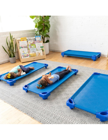 Cuna Apilable ECR4Kids Azul Estándar Paquete de 5