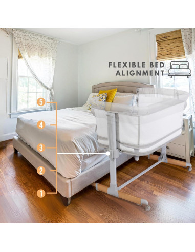 Cuna 3 en 1 Bicystar Co-Sleeper Ajustable con Colchón 9 kg