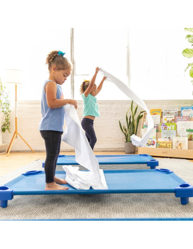 Cuna Apilable ECR4Kids Azul Estándar Paquete de 5