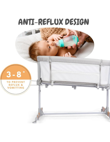 Cuna 3 en 1 Bicystar Co-Sleeper Ajustable con Colchón 9 kg