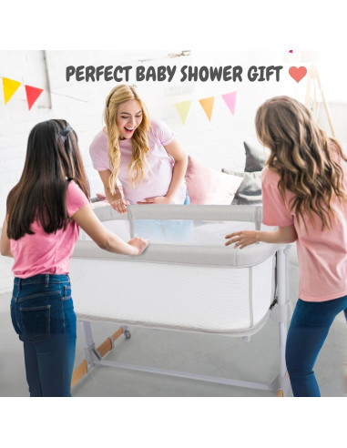 Cuna 3 en 1 Bicystar Co-Sleeper Ajustable con Colchón 9 kg