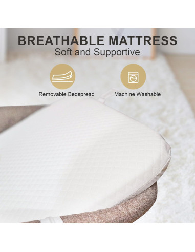 Cuna 3 en 1 Cutebeams Rosa con Colchón y Lados de Malla