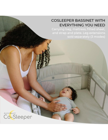 Cuna de lado ARMS REACH Ideal Ezee 3 en 1 Plegable Gris