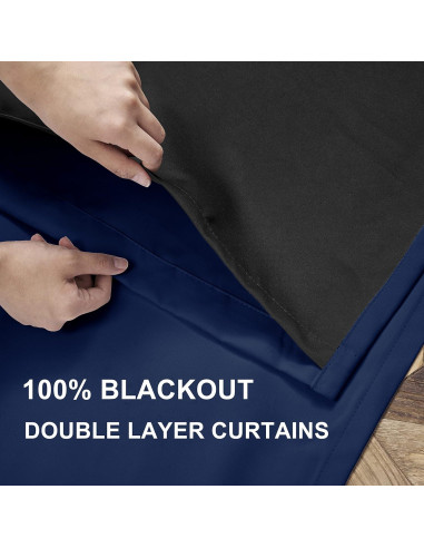 Cortinas Rutterllow Total Blackout 2 Paneles 106.68x160 cm Azul Marino