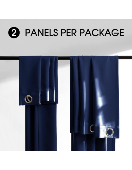 Cortinas Rutterllow Total Blackout 2 Paneles 106.68x160 cm Azul Marino