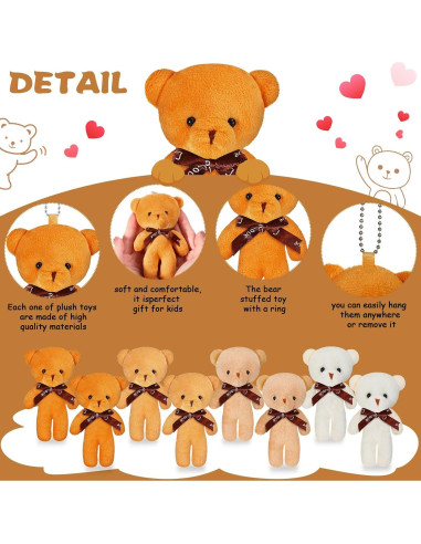 40 Mini Ositos de Peluche Skylety 12 cm para Regalos y Decoración