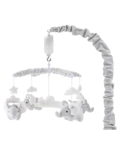 Móvil Musical de Cuna The Peanutshell Elefante Gris 12 Nanas