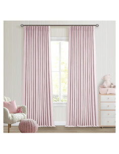 Cortinas Opacas Plisadas TWODRAPES Rosa Claro 243.8 cm x 101.6 cm