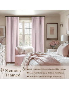 Cortinas Opacas Plisadas TWODRAPES Rosa Claro 243.8 cm x 101.6 cm 2