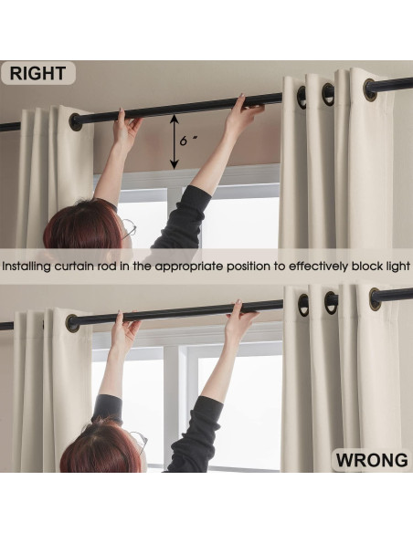 Cortinas Opacas Rutterllow 132x183 cm 100% Bloqueo Luz Beige