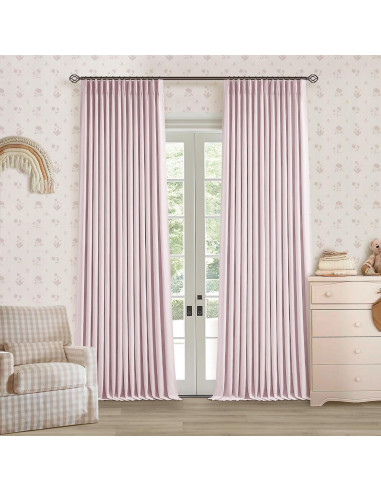 Cortinas Opacas Plisadas TWODRAPES Rosa Claro 243.8 cm x 101.6 cm