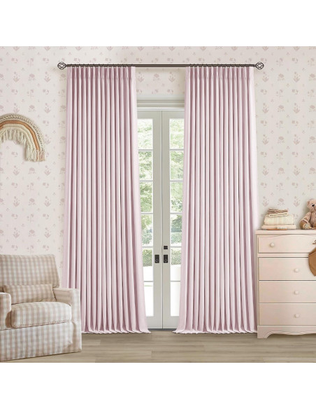 Cortinas Opacas Plisadas TWODRAPES Rosa Claro 243.8 cm x 101.6 cm