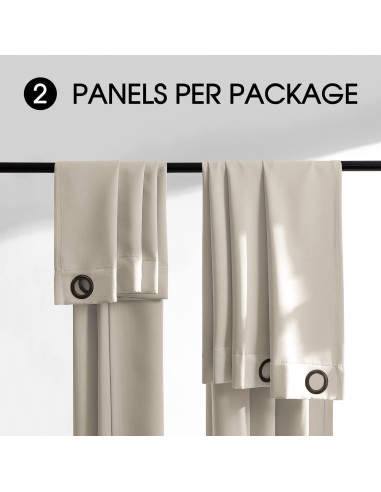 Cortinas Opacas Rutterllow 132x183 cm 100% Bloqueo Luz Beige
