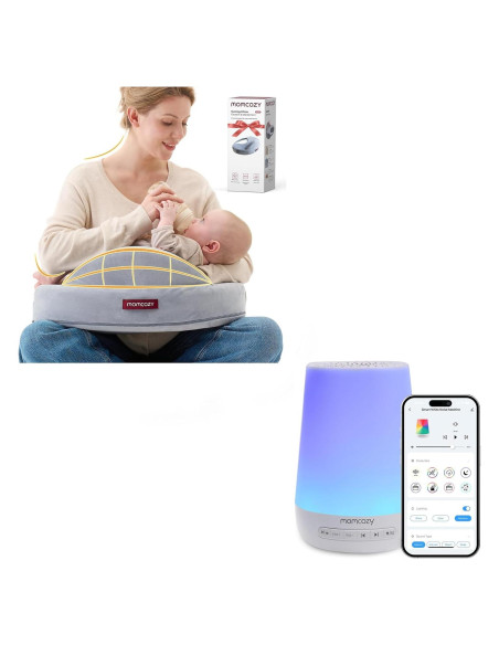 Almohada de Lactancia Momcozy con Máquina de Sonido y Luz LED