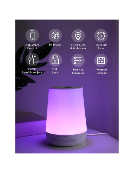 Almohada de Lactancia Momcozy con Máquina de Sonido y Luz LED