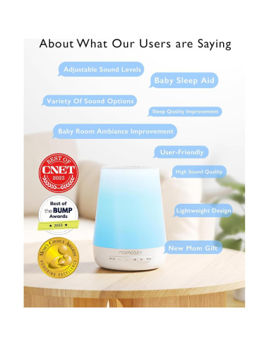 Almohada de Lactancia Momcozy con Máquina de Sonido y Luz LED