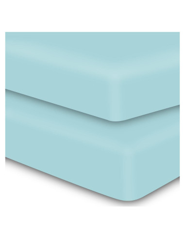 Juego de Sábanas Ajustadas MOONQUEEN para Cuna 2 Piezas Aguamarina