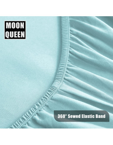 Juego de Sábanas Ajustadas MOONQUEEN para Cuna 2 Piezas Aguamarina