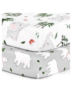 Sábanas Ajustadas para Cuna Mini BROLEX Elefantes y Osos