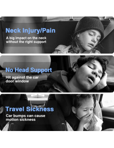 Almohada de Reposacabezas WAPEXNOS Ajustable 180 para Coche 2