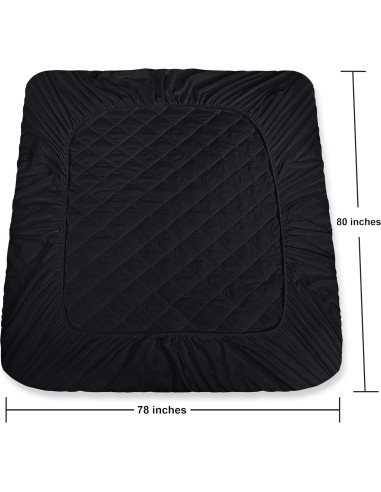 Protector de Colchón Acolchado Utopia Bedding King Negro