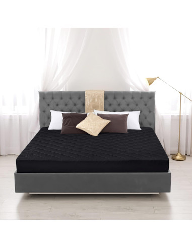 Protector de Colchón Acolchado Utopia Bedding King Negro