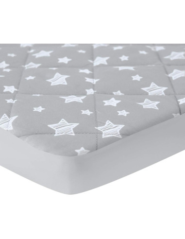 Sábana Ajustada Moonsea para Pack and Play 99x68.6cm Estrella Gris