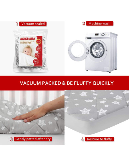 Sábana Ajustada Moonsea para Pack and Play 99x68.6cm Estrella Gris Sábana Ajustada Moonsea para Pack and Play 99x68.6cm Estrella Gris