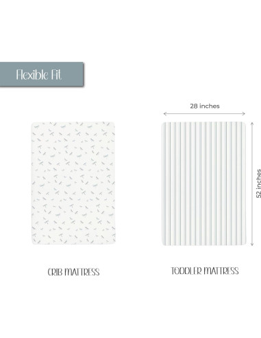 Juego de Sábanas Ajustadas para Cuna Ely's & Co. 132x71 cm