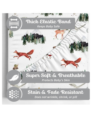 Funda de Cambiador Sorrel + Fern 2-Pack Animales del Bosque