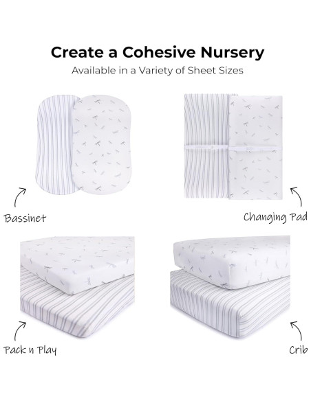 Juego de Sábanas Ajustadas para Cuna Ely's & Co. 132x71 cm