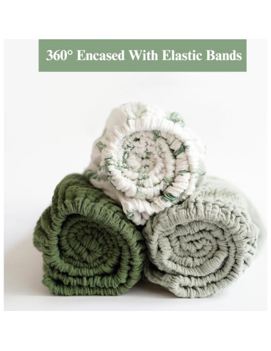 Sábanas de Muselina para Cuna Coreeky 3 Piezas Verde Hoja