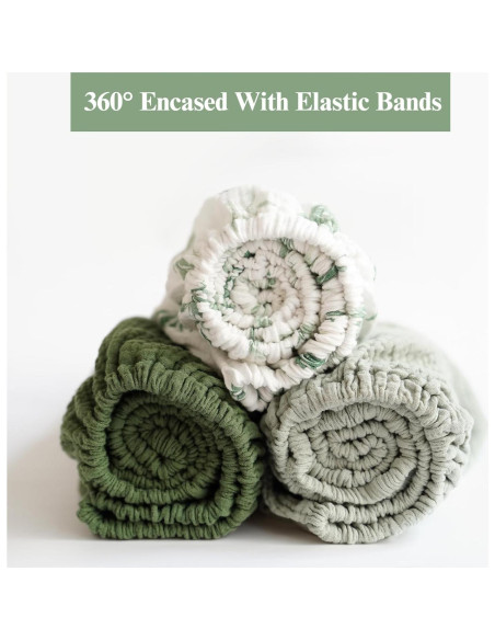 Sábanas de Muselina para Cuna Coreeky 3 Piezas Verde Hoja