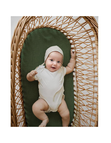 Sábanas de Muselina para Cuna Coreeky 3 Piezas Verde Hoja