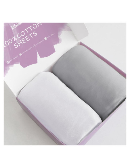 Sábanas de Cuna Biloban 100% Algodón Orgánico 2 Piezas Sábanas de Cuna Biloban 100% Algodón Orgánico 2 Piezas