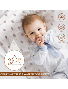 Cuna Mecedora Hichangto 3 en 1 Ajustable 6 Alturas Gris Claro 2