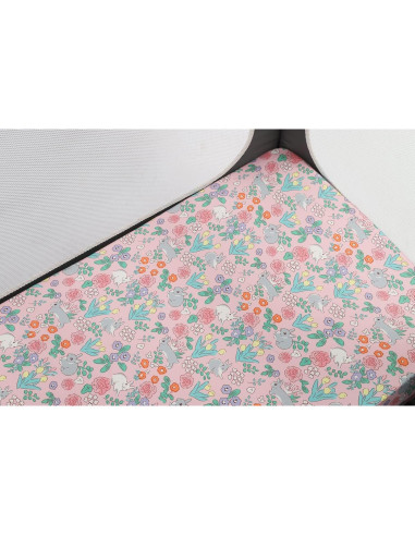 Juego de Sábanas para Cuna Tontukatu 3 Piezas Floral Rosa