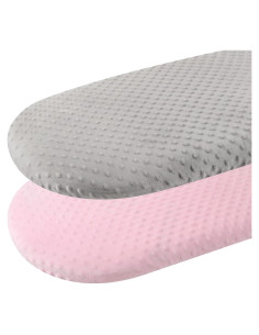 Juego de Sábanas para Cuna Bilokonda 2 Piezas Ajustadas Gris/Rosa