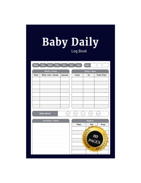 Libro de Registro Diario para Bebés 15x22 cm - Perfect Designs Press