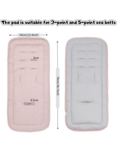 Cojín Universal para Cochecito de Bebé Algodón Rosa 34x78cm 2