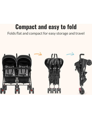 Carrito de Paraguas Volgo Twin Dream On Me Negro 2 Asientos