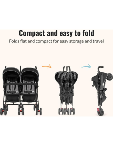 Carrito de Paraguas Volgo Twin Dream On Me Negro 2 Asientos Carrito de Paraguas Volgo Twin Dream On Me Negro 2 Asientos