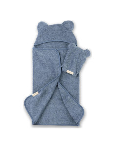 Conjunto Toalla de Baño con Capucha y Mitón Bella Tunno