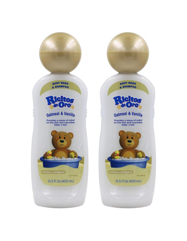 Champú y Gel de Baño para Bebés Ricitos de Oro Avena Vainilla 2x400ml