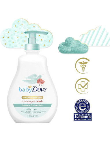 Baby Dove Lavado Corporal Hipoalergénico 385 ml x 3 Sin Fragancia