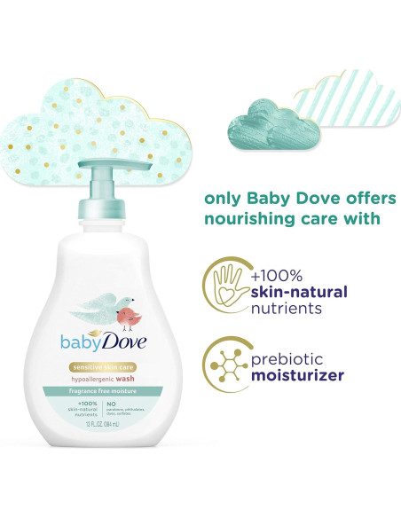 Baby Dove Lavado Corporal Hipoalergénico 385 ml x 3 Sin Fragancia