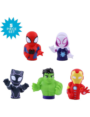 Set de Juguetes de Baño Spidey y Amigos - 6 Piezas con Cubo