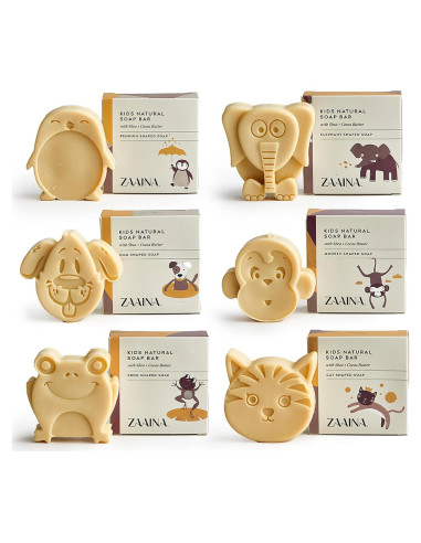 Jabón en Barra para Niños ZAAINA - Set de 6 Animales